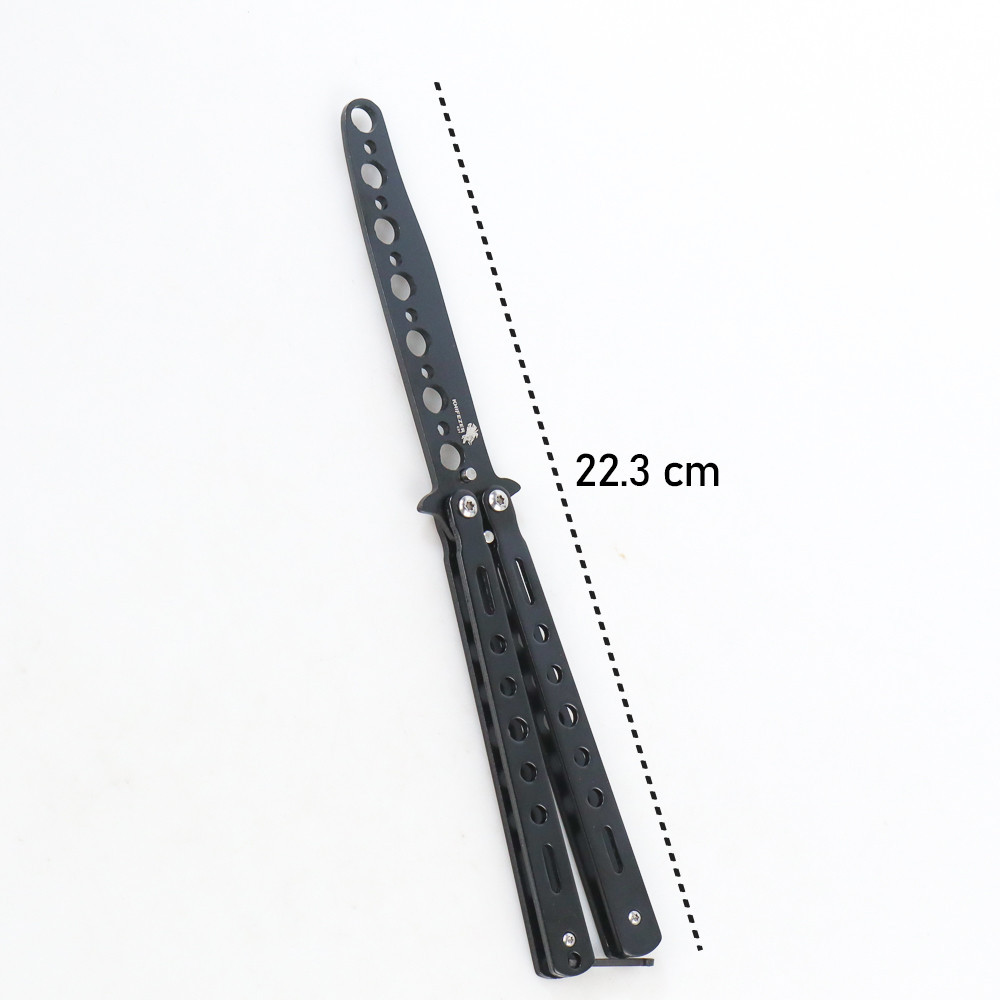 Balisong Lipat Trainer Trik Tumpul Stainless Steel KNIFEZER