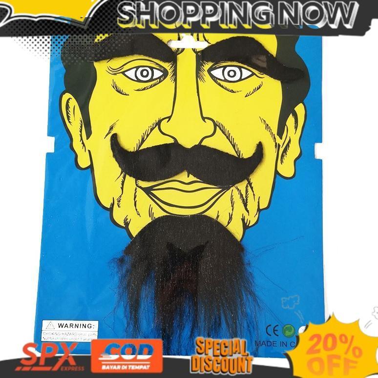 BIGSALE NEW Daily Favorite Kmbg Set Kumis Jenggot Palsu Bangsawan Gentleman Mainan Prank Halloween T
