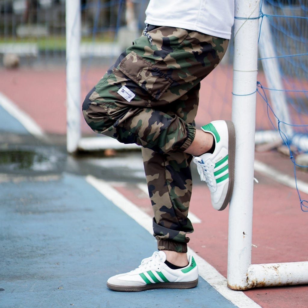 RIRUSHOP MIRACLECO Long Cargo Jogger Pants Camo Kavler