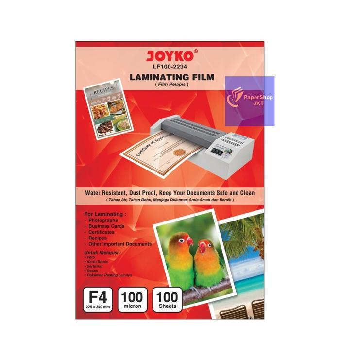 TERLARISJOYKO Film Pelapis Folio / Laminating Film LF100 - 2234 F4 [ 1 PACK ] - Transparant