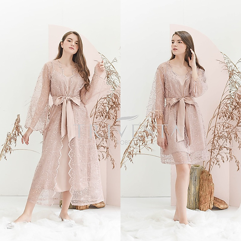 Trivesta Robes - Ornella Robe- Signature Collection - Kimono Robe Bride Pengantin / Bridesmaid Full 
