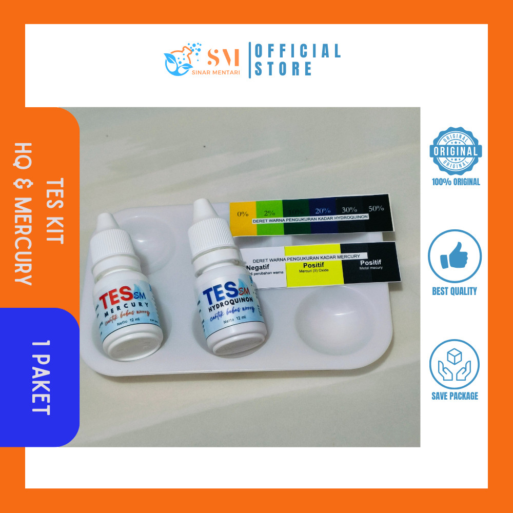 TES Hydroquinone & Mercury per paket     Berkualitas