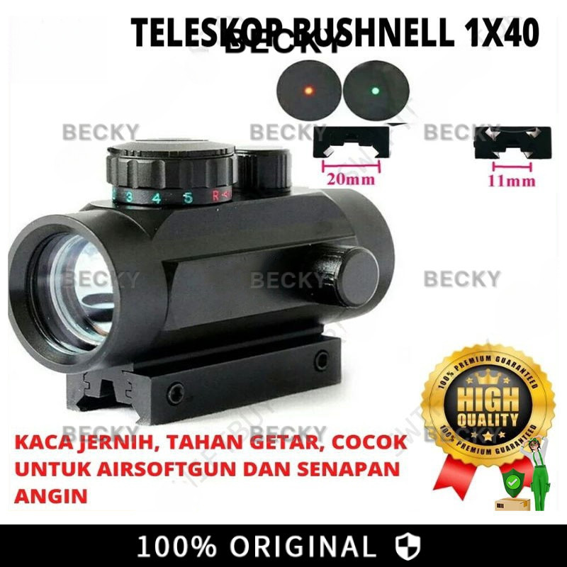 BECKY Redot 1x40 Rd Red Dot Busnell Laser Redot Redot Scope Barry Teleskop Bushnell Reddot 1x40 Gree