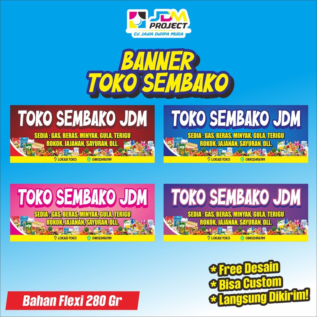 JDM 4 - Spanduk Toko Sembako Murah / Banner Toko Sembako