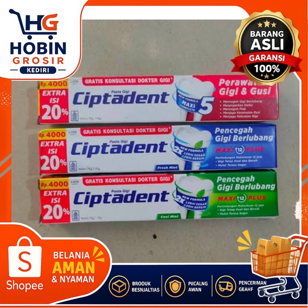 Ciptadent 75gram Cool Mint Fresh / Pasta Gigi Ciptadent 75gr