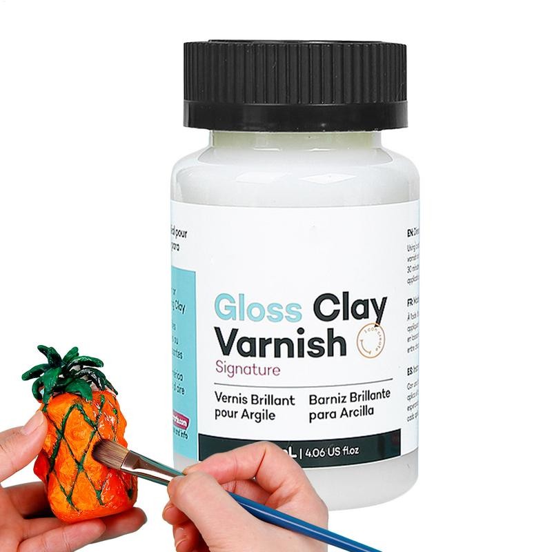 

120ML Gloss Varnish For Air Dry Glaze Gloss Clay Varnish High Gloss Varnish Long-Lasting Ceramics Oil Painting Wood Maintenance