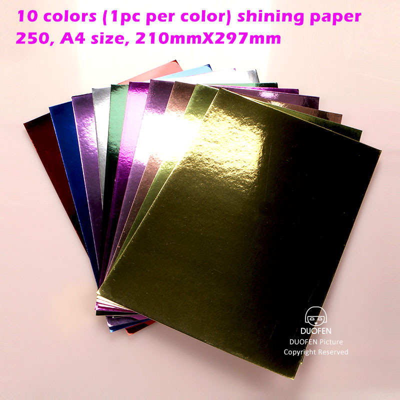 

DUOFEN craft paper shining color golden gilded mirror suface A4 250g for DIY papercraft projects Scrapbook Paper Album