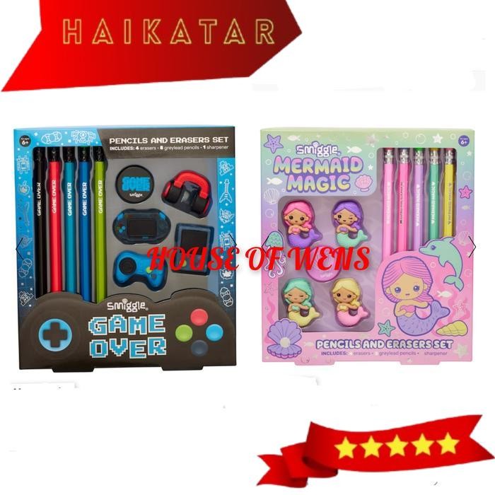 

SMIGGLE RIDE PENCIL AND ERASER GIFT BOX SET - PENSIL DAN PENGHAPUS SET - Hitam