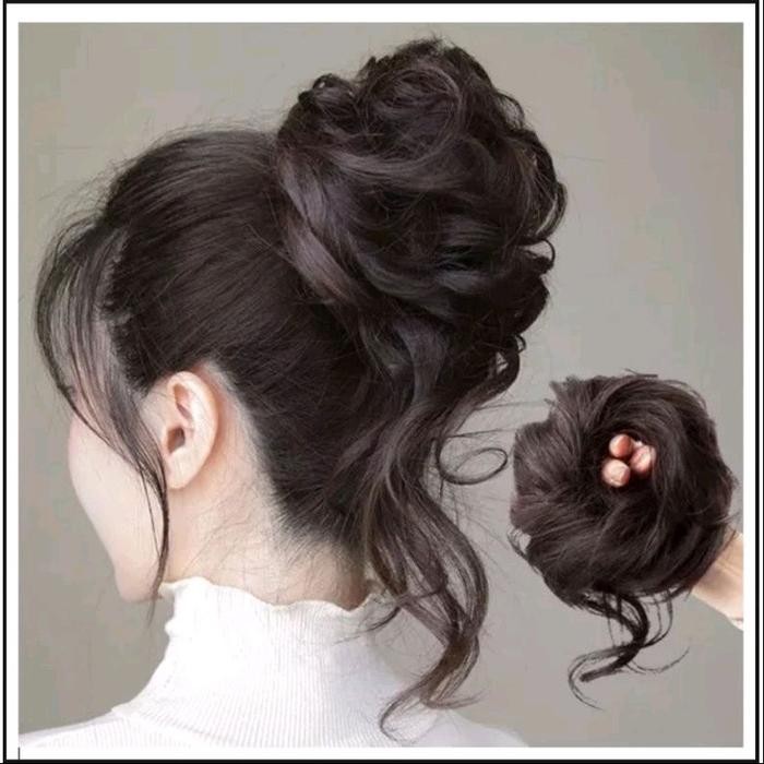 IKAT RAMBUT MODEL WIG SANGGUL CEPOL MESSY CURLY HAIR KOREAN STYLE RAMBUT PALSU KERITING ELEGANT PENA