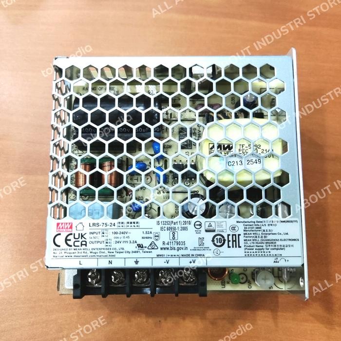Power Supply MEAN WELL LRS-75-24 LRS 75 24 LRS7524 24V 3.2A MEANWELL