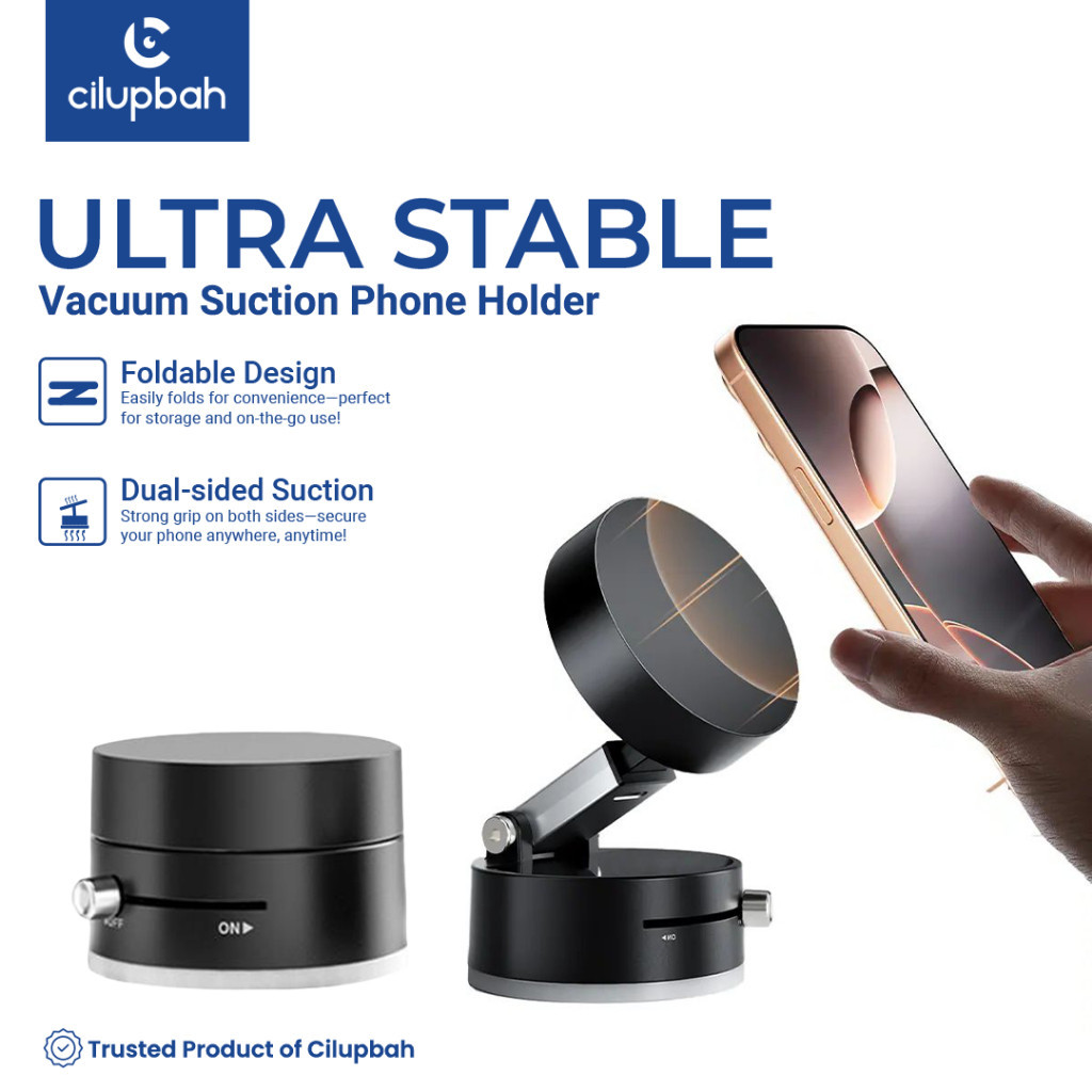 

CILUPBAH ULTRA STABLE Magnetic Phone Holder - 180° Rotation Adjustable, Vacuum Suction,Universal Car Mount & Desktop Stand, Foldable Multi-Angle,Strong Magnetic Adsorption for iPhone/Tablets, Wall-Mounted for Home, Office,Bathroom - Manual Magnetic Holder