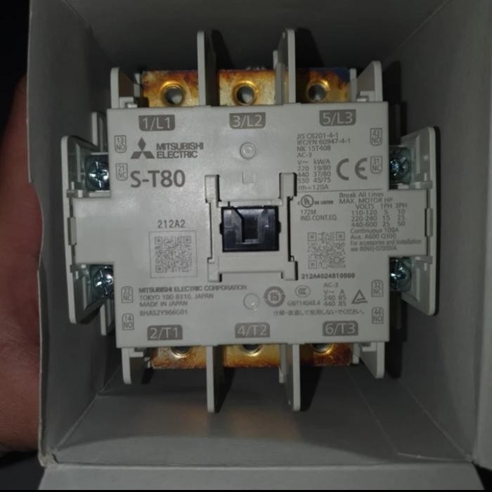 KONTAKTOR S-T80 MITSUBISHI 120A 220V KONTAKTOR MITSUBISHI S T80 120A ORIGINAL