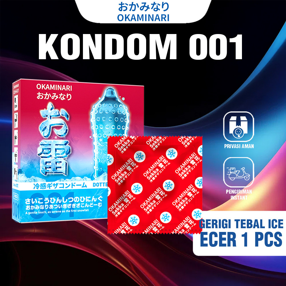 Okaminari Gerigi Tebal Ice Kondom Tahan Lama Kondom Aman Pria 1 Pcs - Privasi Terjaga