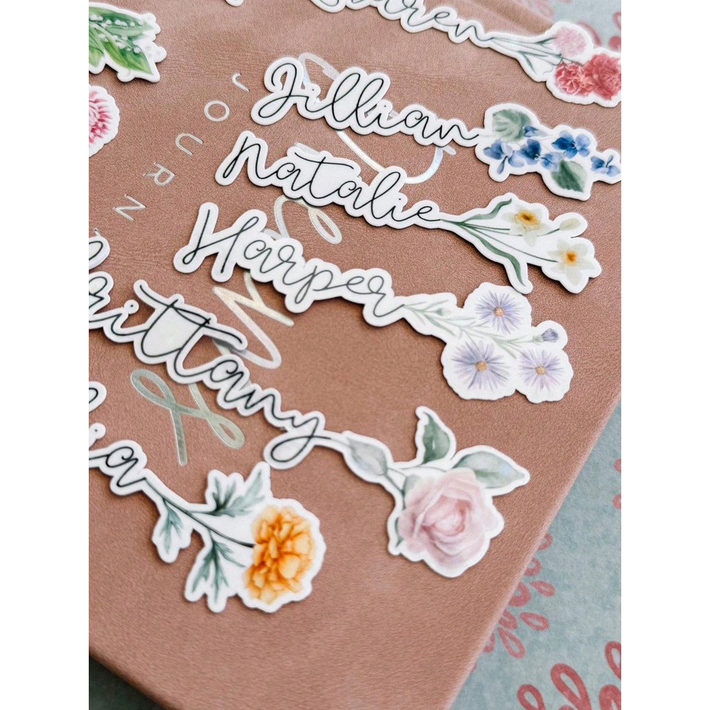 

Custom Birth Month Flower Name Stickers Personalized For Water Cup Notebook Computer Back To School Gift