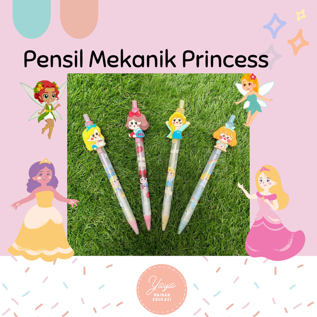 

Pensil Mekanik Princess Mechanical Pencil Princess Elsa Snow White Alice Cinderella YM
