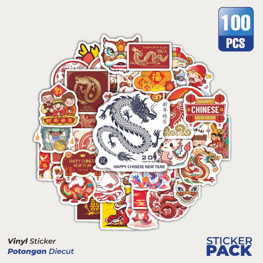 

Stiker Vinyl Stiker Tema Imlek V1 Waterproof Aesthetic- Untuk Laptop, Motor, dan Helm - Paper Stationery Pack