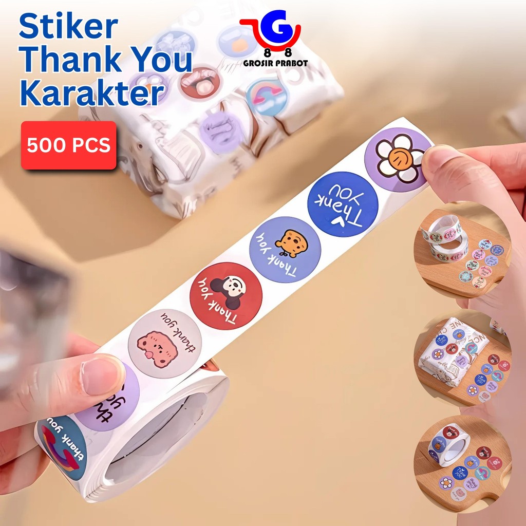

Sticker Thank You 500 PCS | Label Terima Kasih 1 Roll