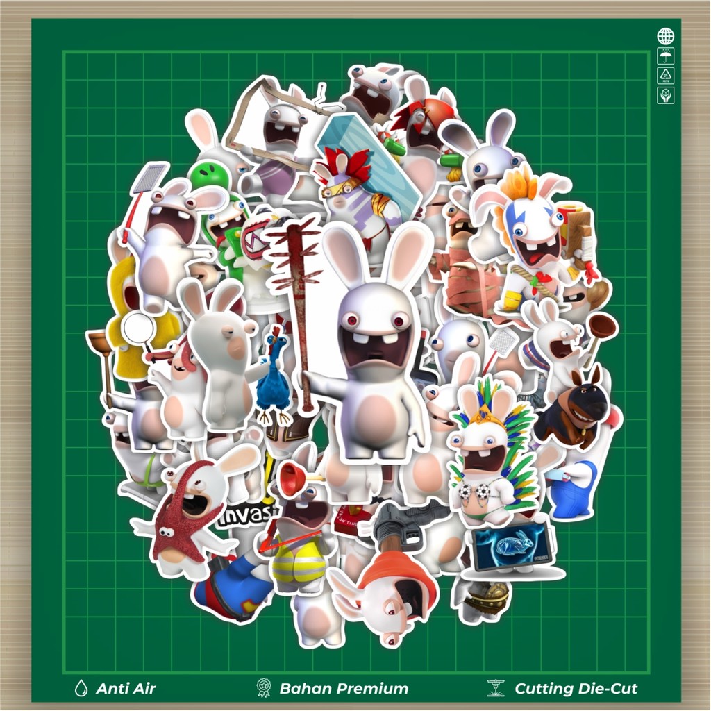 

HOT 50 PCS STIKER Stiker Kartun Rabbids Invasion Stiker Fashion Cars Decal Dingin Kartu Album Custom Vinyl Anti Air- Sticker Aesthetic Buku Journal Koper Casing HP Tablet Laptop Helm Motor Botol Minum