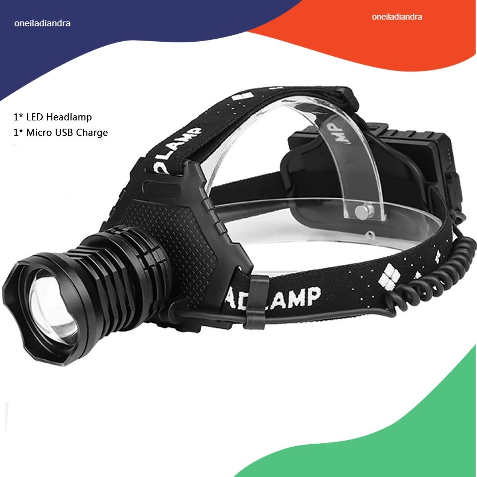 Senter Kepala Headlamp Super Bright LED XHP70 1000 Lumens P70