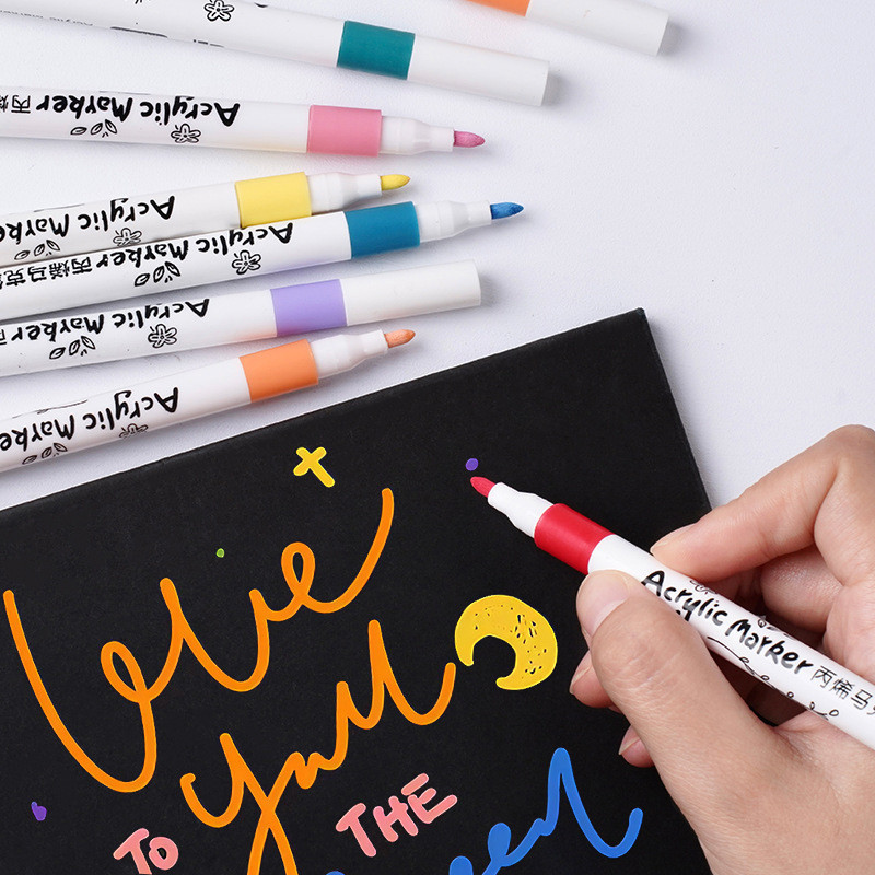 

Acrylic Marker Set Spidol Akrilik DIY Painting Spidol Pastel Pulpen Highlight Drawing Warna