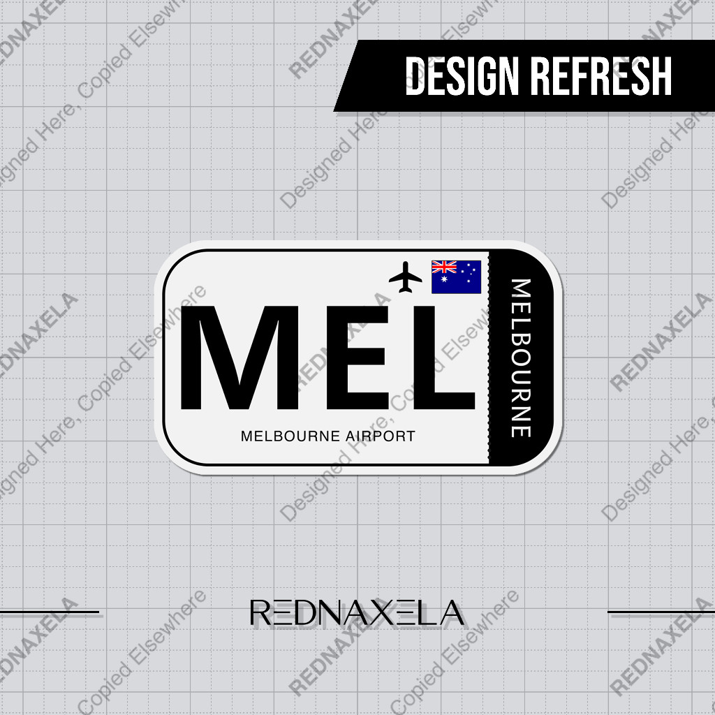 

Stiker Vinyl Melbourne Airport Code MEL Sign Sticker