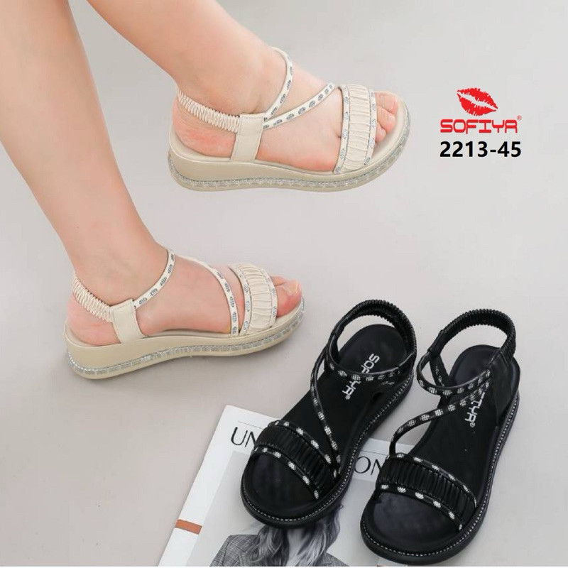 ABRISD SOFIYA Original 2213 45 // Sendal Wedges Wanita Bertali Belakang