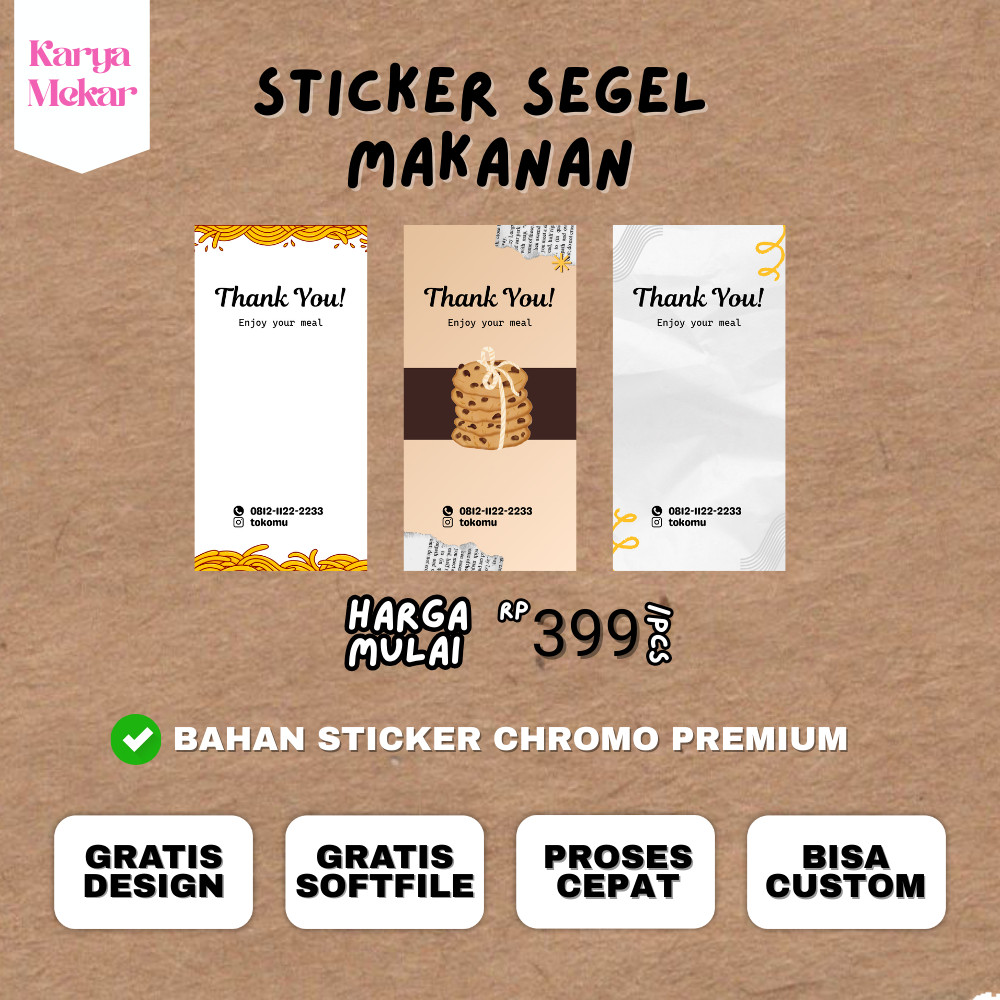 

[ISI 35 Pcs] Sticker Stiker Segel Box Seal Custom