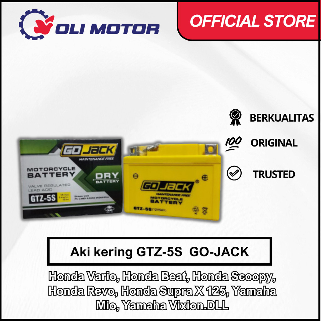Aki Kering GOJACK GTZ-5S 12V 5Ah Beat Scoopy Mio J Kharisma