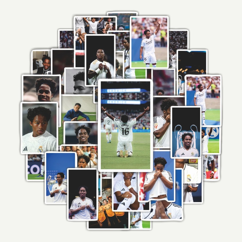 

Terbaru! 50 pcs Stiker Sepak Bola RM Endrick V2 Dekorasi Lucu Kreatif untuk Notebook, Skateboard, HP