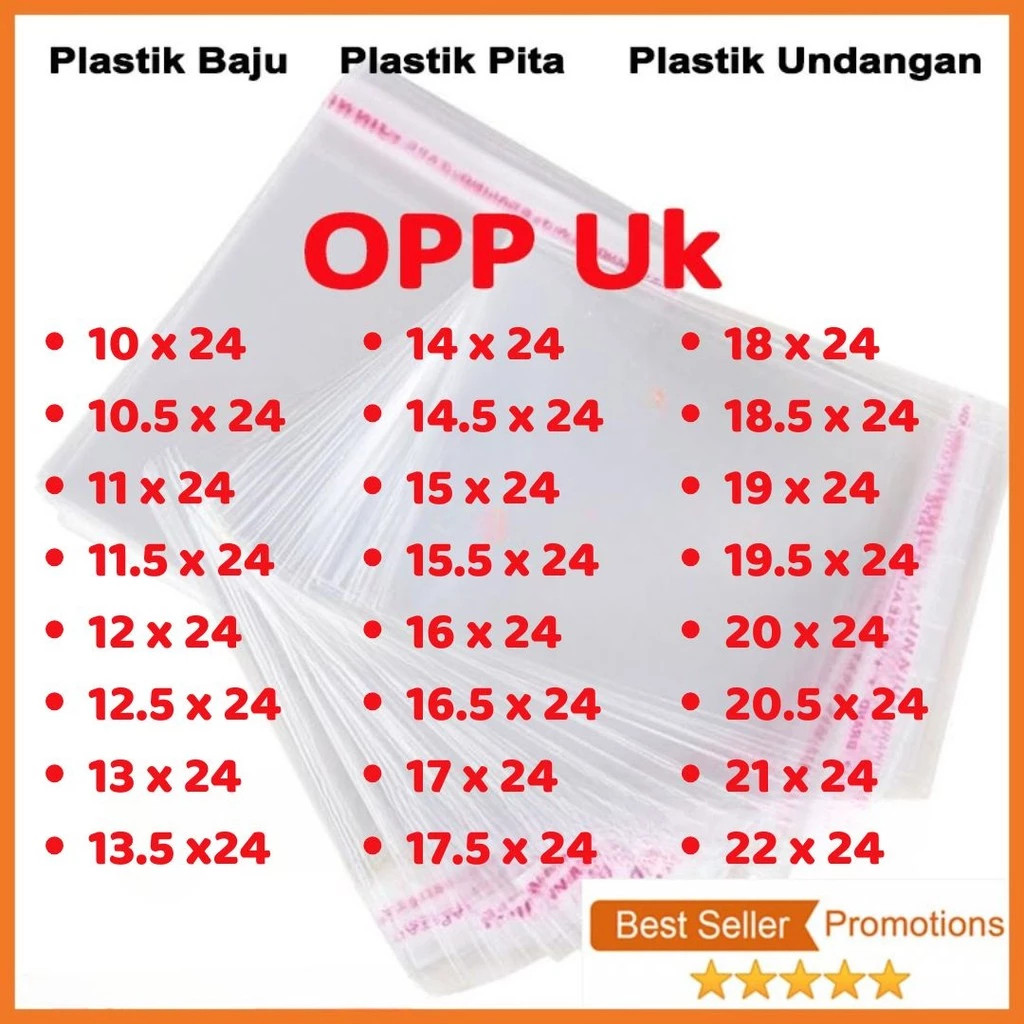 

100 LEMBAR / PLASTIK OPP SEAL 04 KERUDUNG HIJAB SEGI EMPAT / 10x25 11x25 12x25 13x25 14x25 15x25 16x25 17x25 18x25