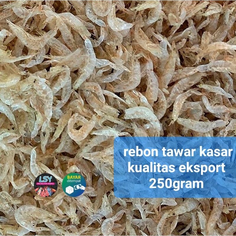 

udang rebon tawar kasar kualitas eksport ( asli tawar ) 250gram