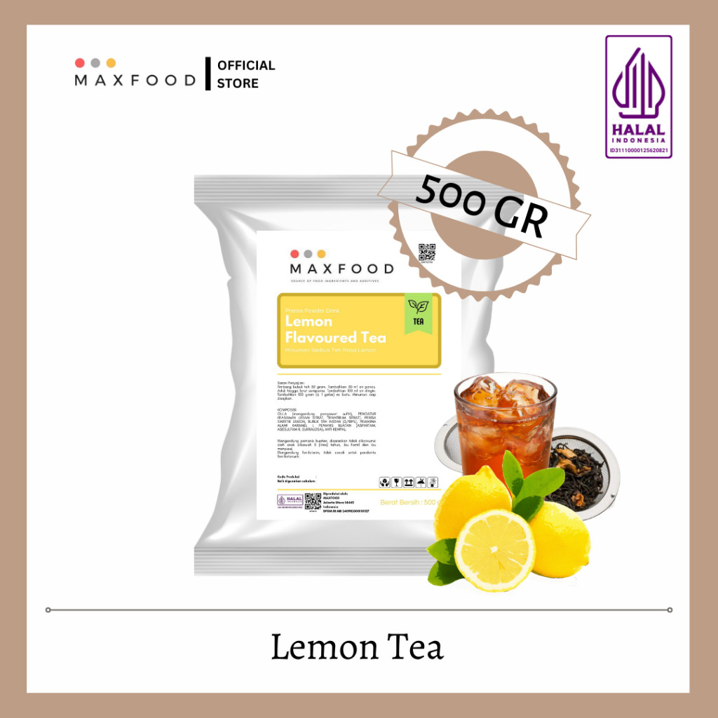 

MAXFOOD - Lemon Tea / Bubuk Minuman Rasa Teh Lemon 500 GR
