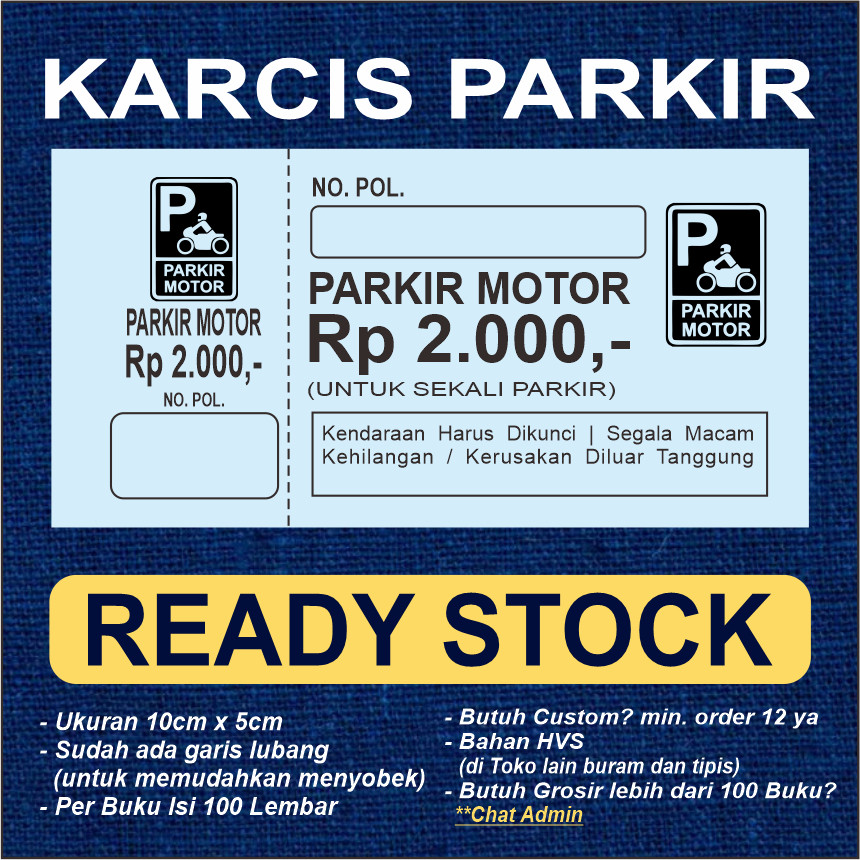 

Karcis Parkir Motor HVS tebal