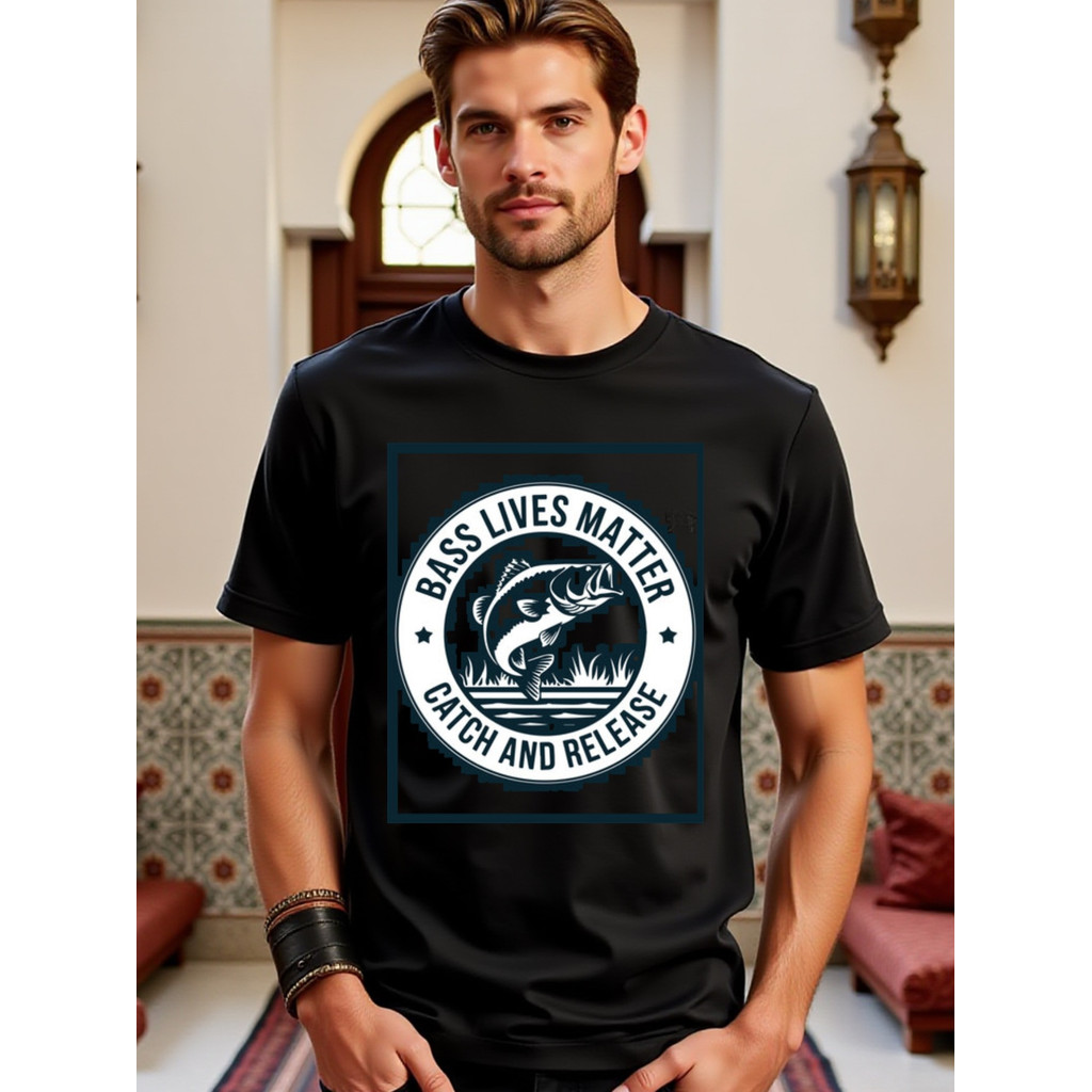 Kaos Mancing Ikan Bass Pria - Kaos Distro Keren - Hadiah untuk Pemancing - Baju Kaos Pria