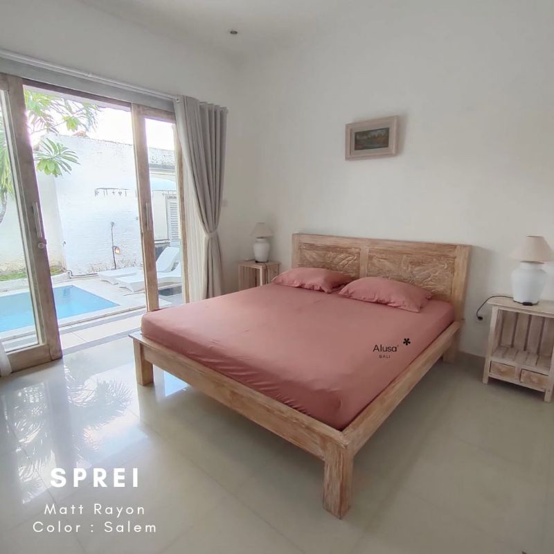 SPREI BALI POLOS SIZE 160 X 200 ADEM LEMBUT RAYON JANGER ORI BY ALUSA