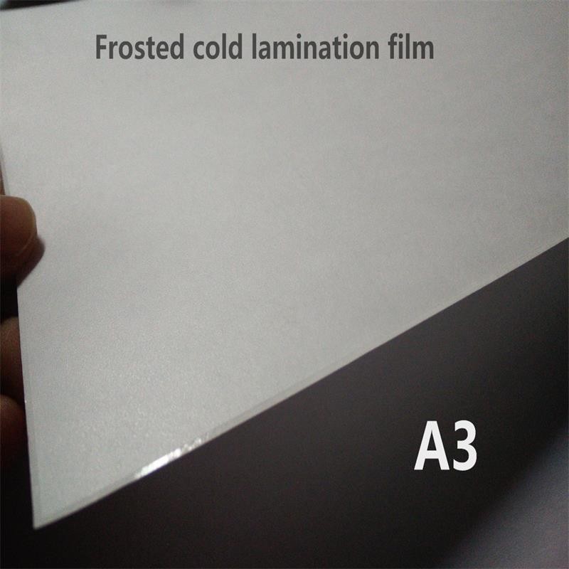 

A3 25 Pieces pvc self adhesive cold lamination film with frosted surface