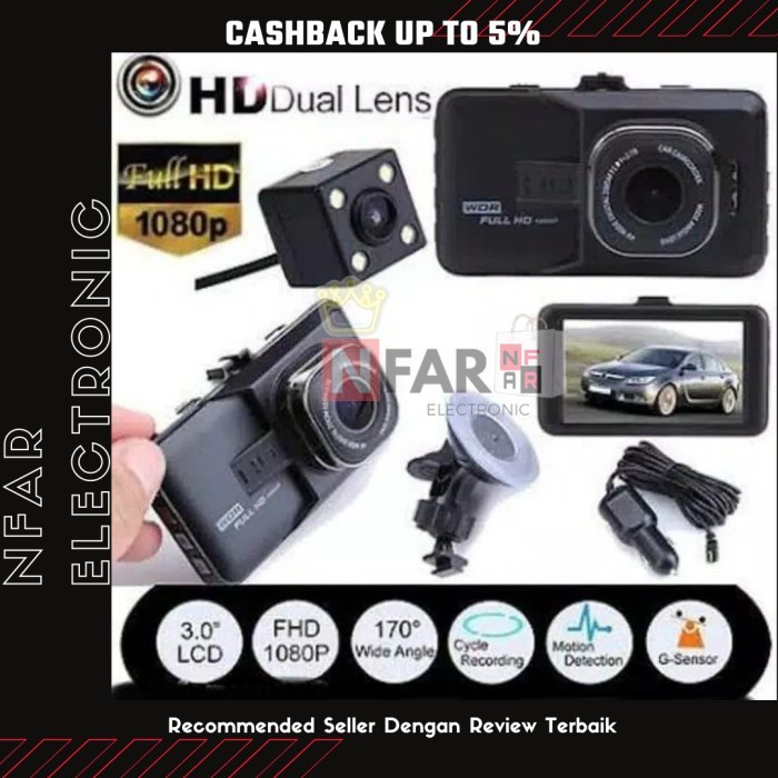 Kamera Mobil Dashcam DVR Depan Belakang Car Camera Front and Rear