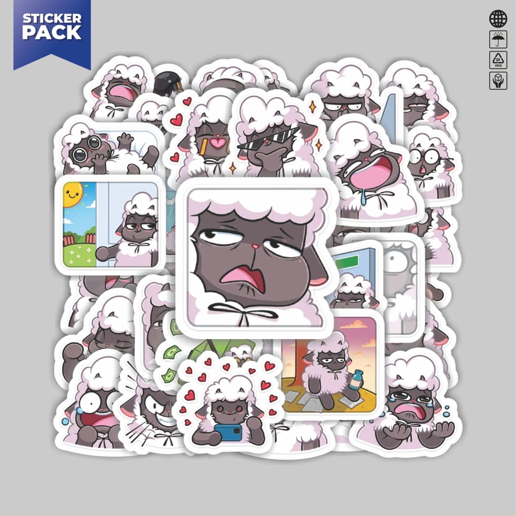 

[100PCS]Stiker Pack Stiker Funny Character Myrna The Young Sheep Aesthetic Vinyl Anti Air Dekorasi Sticker Laptop Buku Journal Koper Helm Casing HP Gitar Helm Skateboard