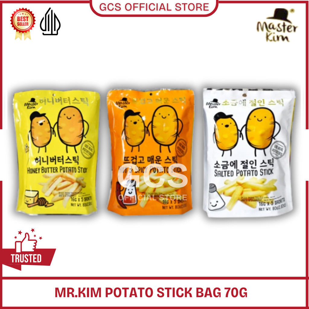 

Master Kim Potato Stick Salted Hot Spicy Honey Butter Potato Chips Stick French Fries 80 / 70gr