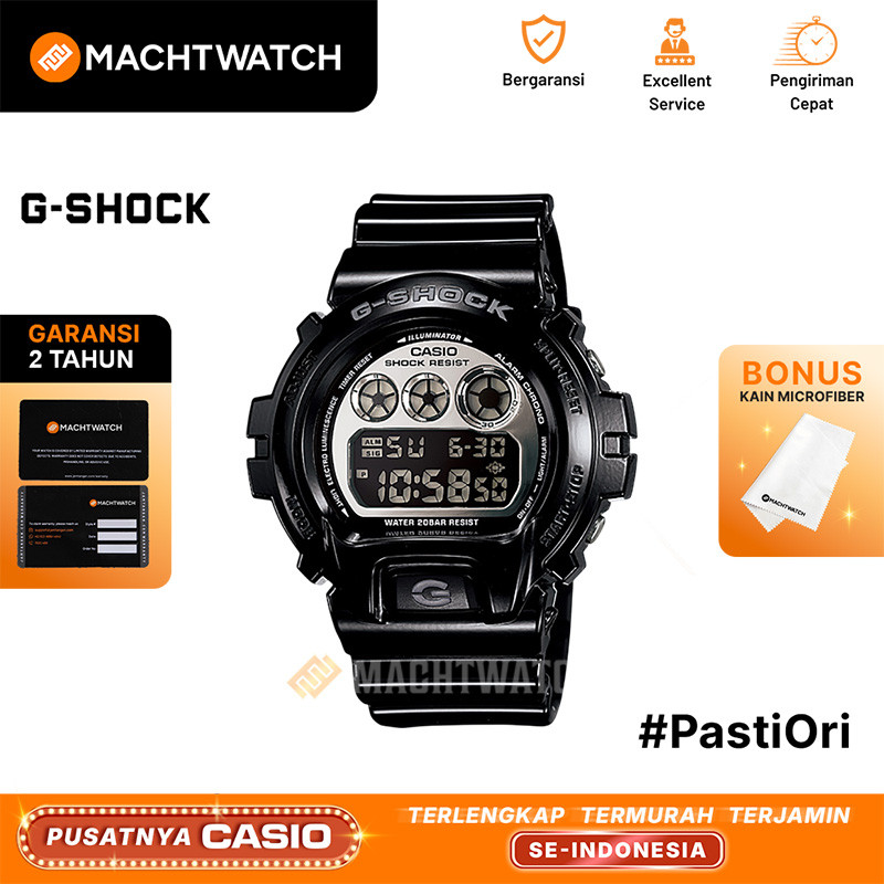 Jam Tangan Pria Digital Casio G-Shock DW-6900NB-1DR DW6900NB DW-6900NB Mirror-Metallic Black Resin B