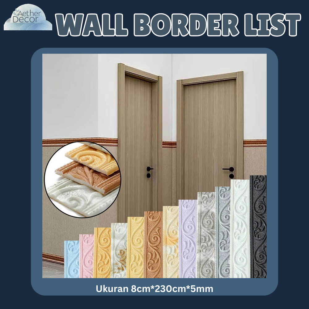 Aether Decor - Wallpaper Border Sticker 3D Foam Dinding / Wall Border Foam 3D / List Border Foam 3D 