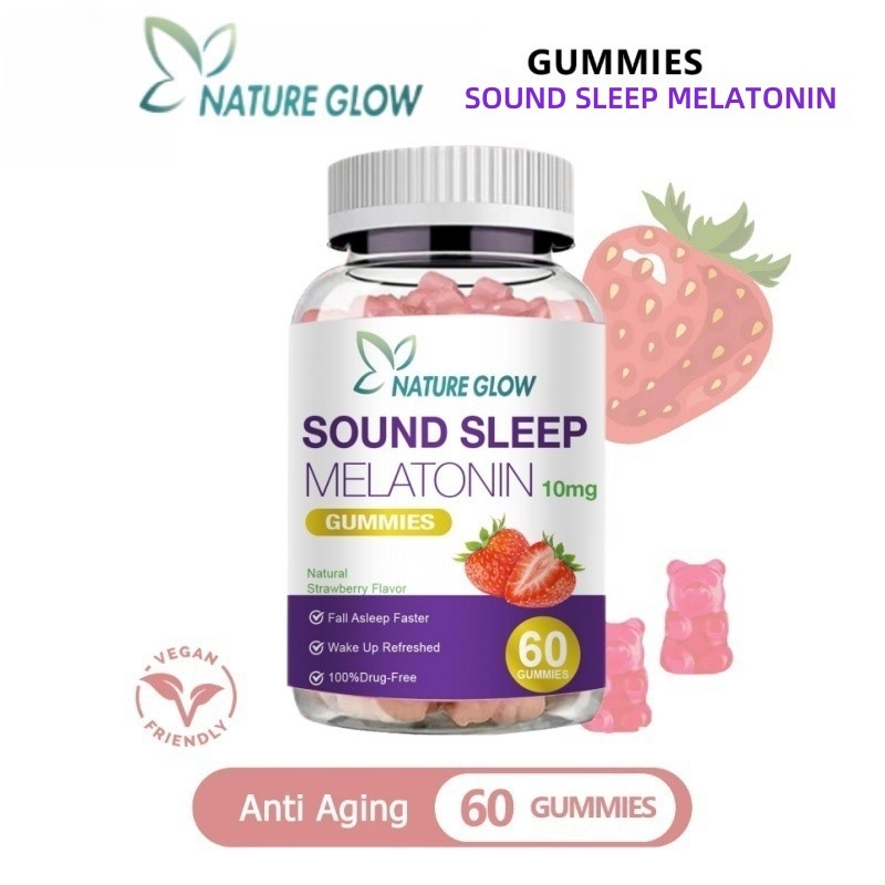 Melatonin 10mg Gummies + Vitamin B6 Bantu Tidur Nyenyak & Relaksasi Suplemen Tidur Alami Tanpa Keter