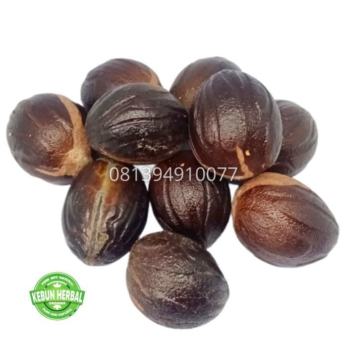 Biji Buah Pala Kering satuan- pala kering Utuh dengan Batok