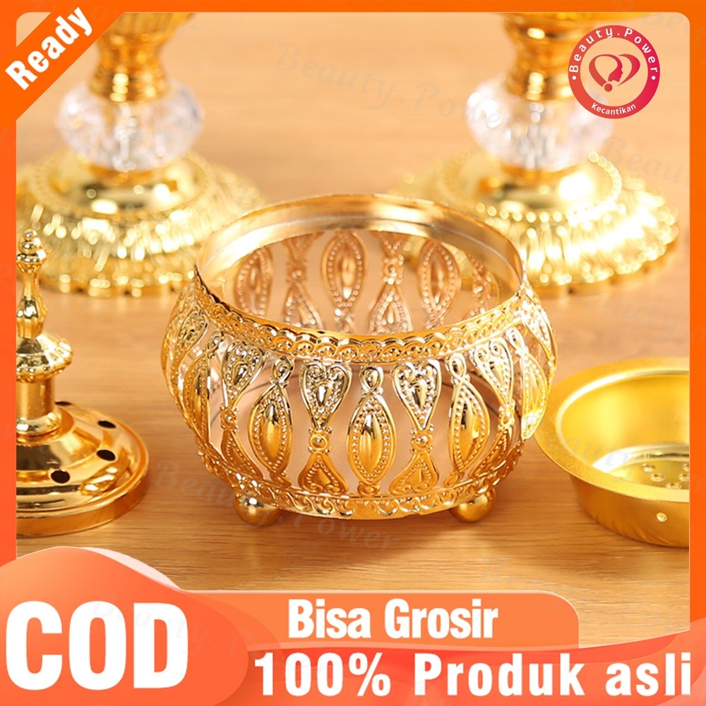 TANEKASHOP - Tempat Bakar Dupa mabkharah Kerucut Warna Emas Arab
