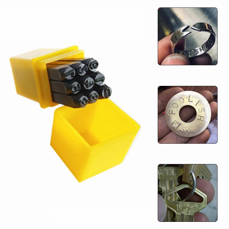 36Pcs/Set Angka Dan Huruf Ketok Besi Numbers Alphabets Printing Tool Stempel Cetakan Ketok Huruf