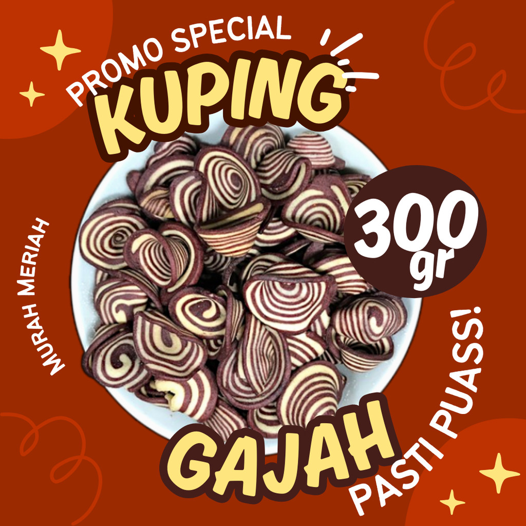 

300gr Keripik Kuping Gajah Manis Gurih Cemilan Tradisional Best Seller