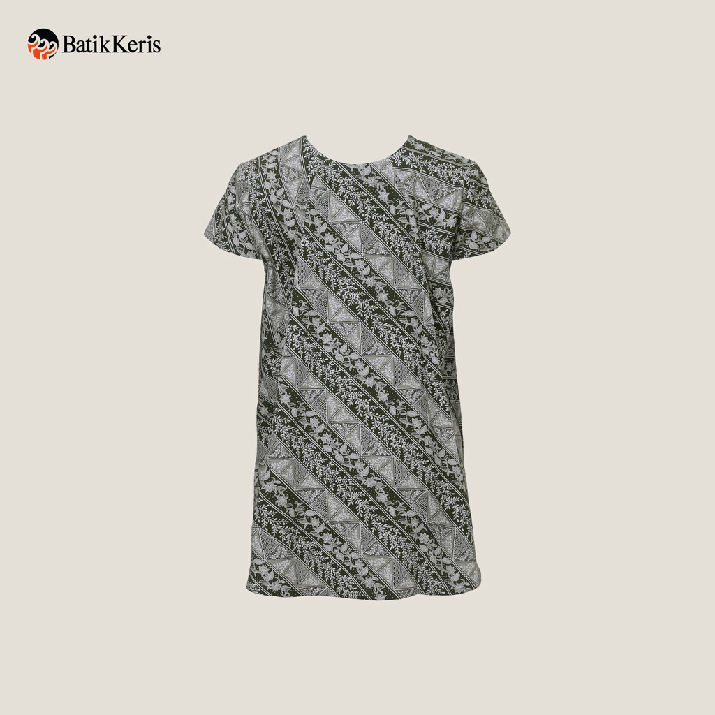 Batik Keris Blouse Batik Wanita Lengan Pendek  Motif Keris Sekar Lereng