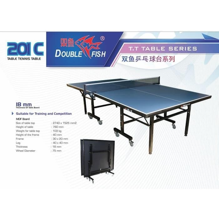 Meja Pingpong/Tenis Meja Double Fish Doublefish 201C 201 C 201-C ORI - Paket Standar