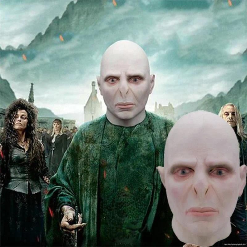 Voldemort Role Playing Mask Magic School Tom Marvolo Riddle Headwear Horror Bald Latex Mask Hallowee