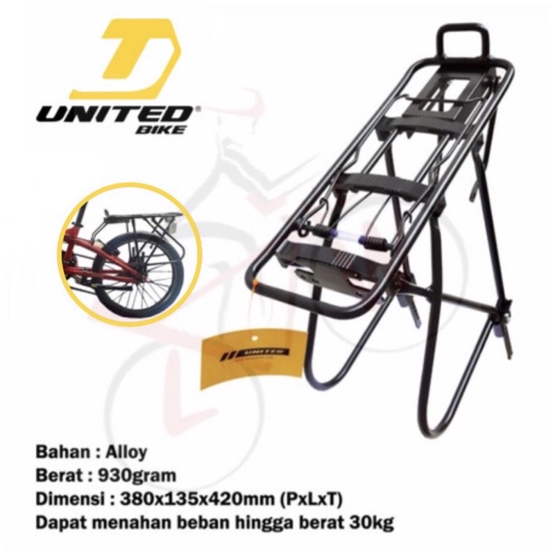 Rak Pannier Bagasi Sepeda Touring Belakang Alloy United